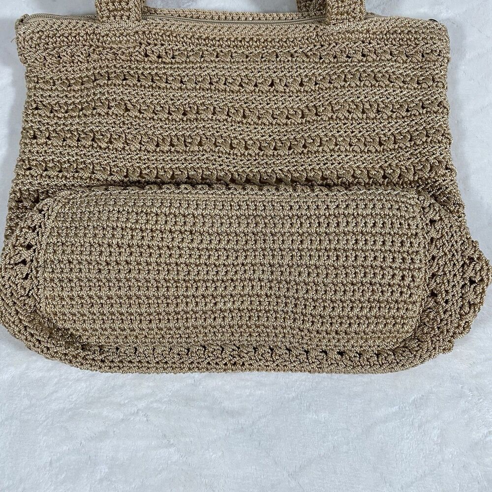 The Sak Crochet Large Tote Bag Tan Beige Boho Beachy CoastalGranny Minimalist - Picture 2 of 11
